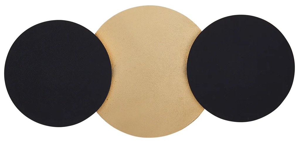 Candeeiro de Parede Moderno Preto com Dourado Incl. LED Regulável em 3 Níveis 3-Luzes - Sunrise 3