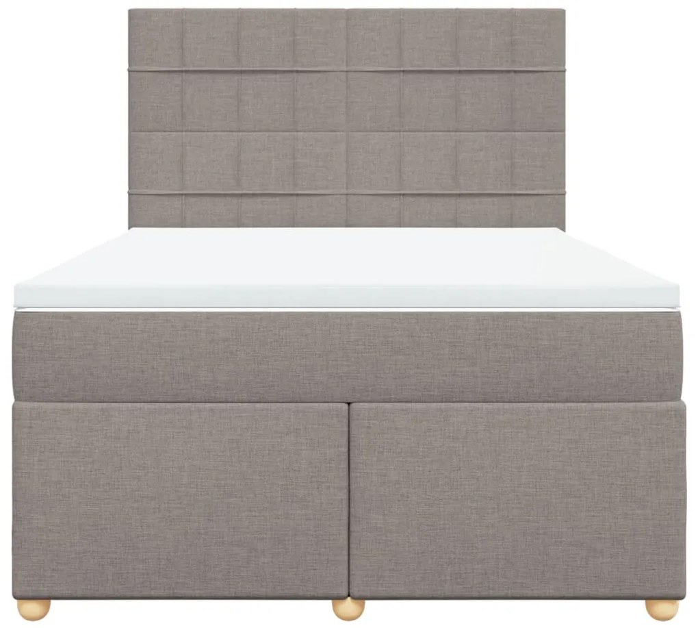 Cama com molas/colchão 140x200 cm tecido castanho-acinzentado