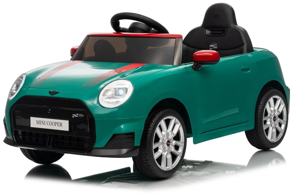 Carro elétrico para crianças 12V Mini Cooper MP3 Player com Controlo remoto, bateria de Lítio Licença Original Verde