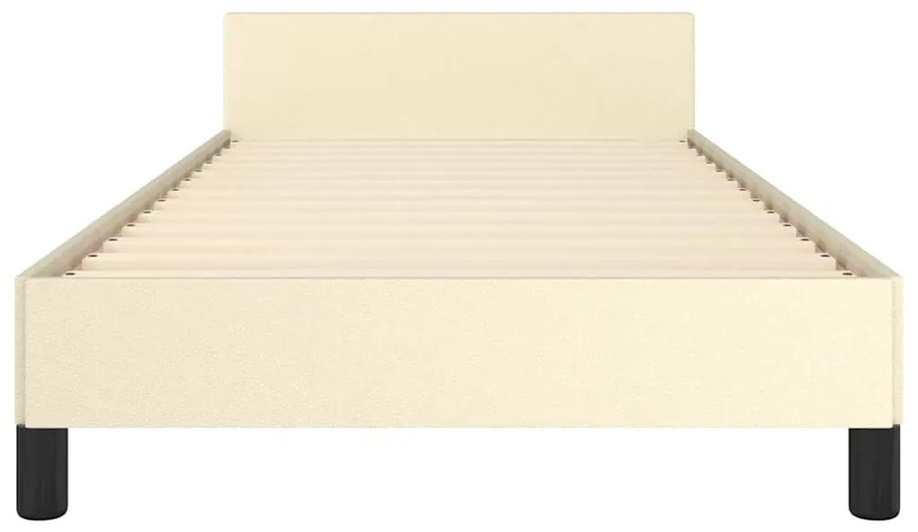 Estrutura cama c/ cabeceira sem colchão 100x200 cm creme
