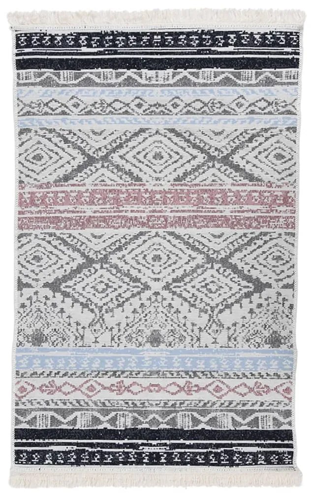 vidaXL Tapete 160x230 cm algodão rosa e ciano