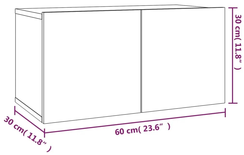 Conjunto móveis de TV 2 pcs madeira processada sonoma cinza