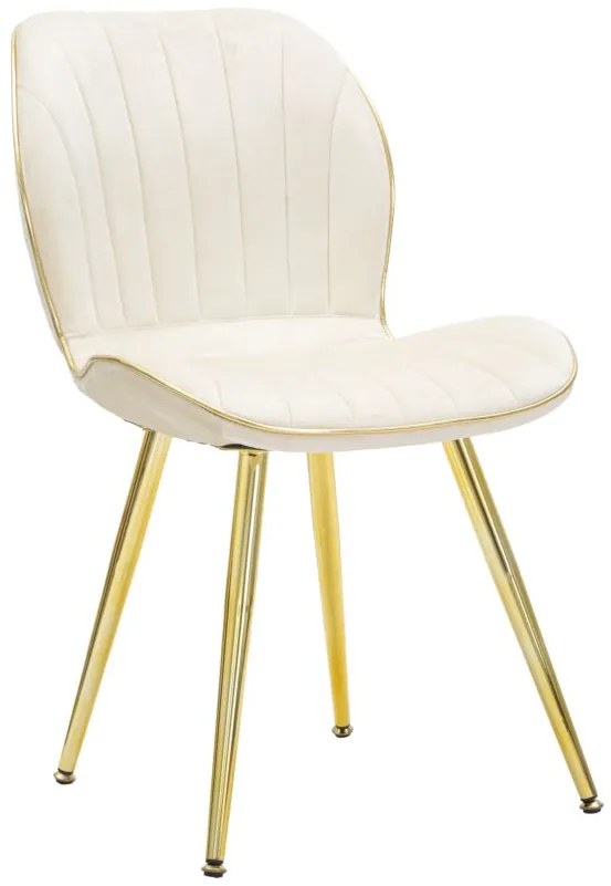 CADEIRA ESPAÇO PARIS CONJUNTO CREME/OURO 2 PCS CM 46X58X77