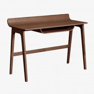 Secretária 120x50 Cm Em Madeira Colman Castanho Nogal Oscuro - Sklum