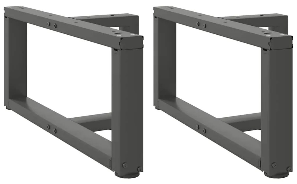 Pés para mesa de centro em forma de T, 2 peças, antracite, 60x25x(30-3