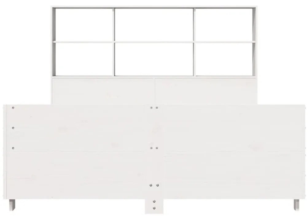Cama sem colchão 120x190 cm madeira de pinho maciça branco
