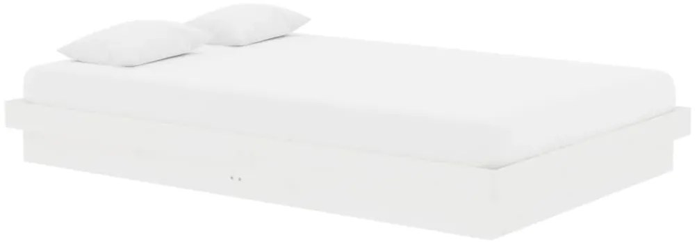 Estrutura cama pequena casal 120x190 cm pinho maciço branco