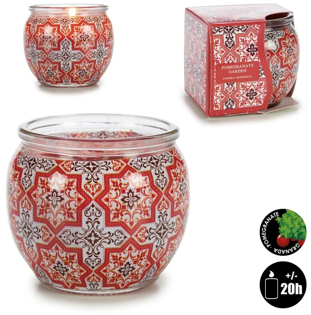 Vela Perfumada Romã 7,5 x 6,3 x 7,5 cm (12 Unidades)