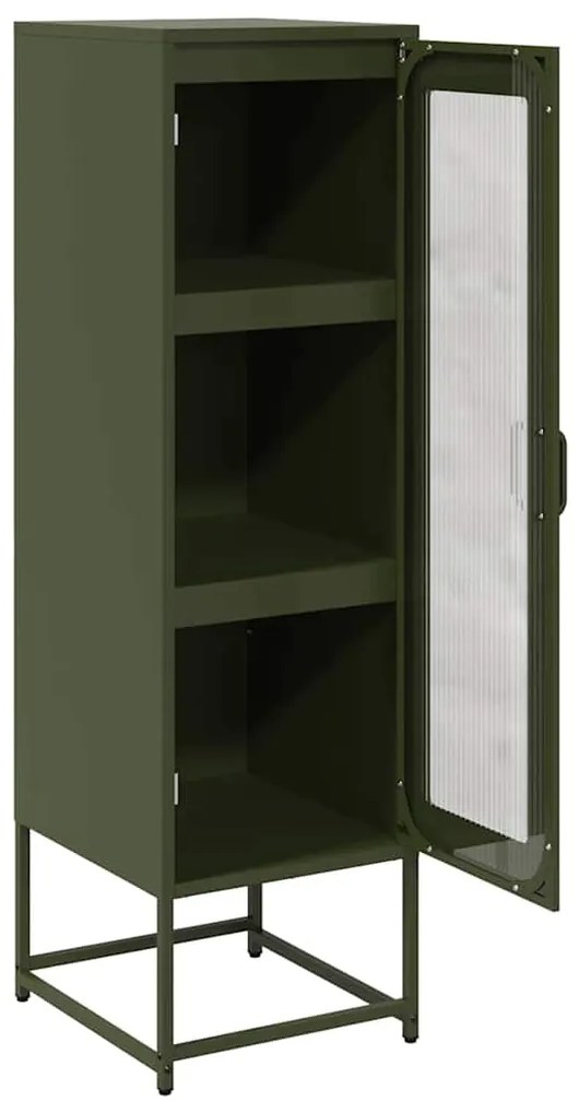 Móvel alto 36x39x123 cm aço laminado a frio verde-azeitona