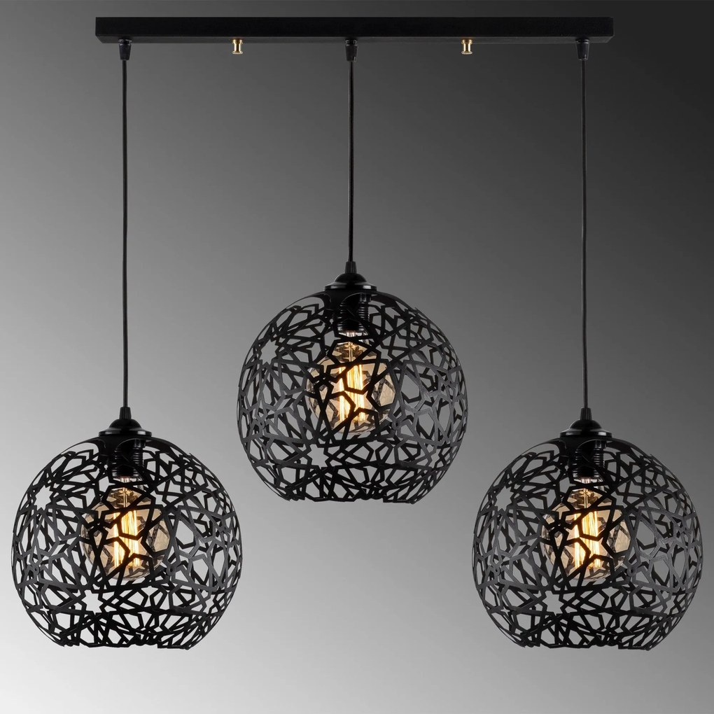 Candeeiro de Teto Fellini – Preto – 100 x 25 cm