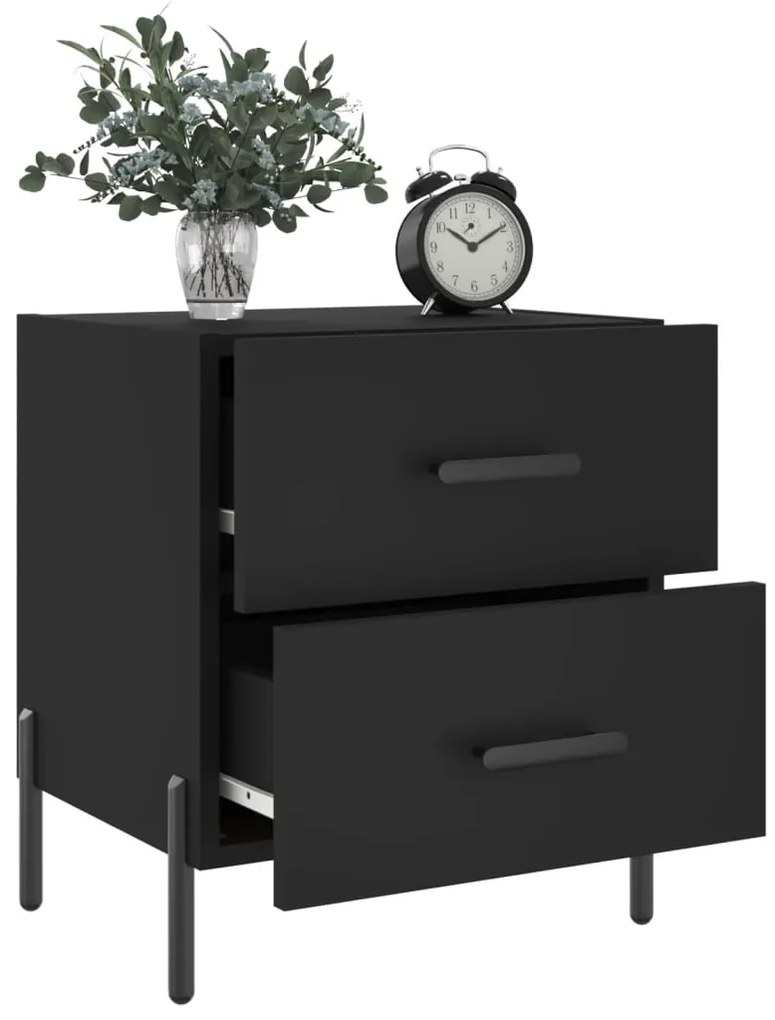 Mesas de cabeceira 2 pcs 40x35x47,5 cm deriv. de madeira preto