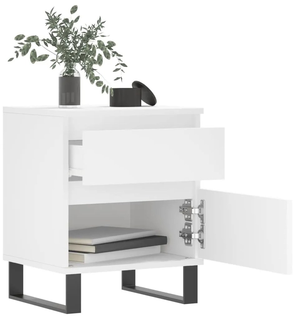 Mesa de cabeceira 40x35x50 cm derivados de madeira branco