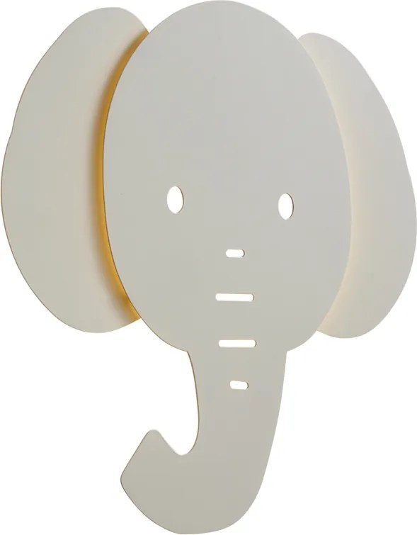 Candeeiro de parede infantil bege com LED regulável em 3 níveis - Ellie the Elephant