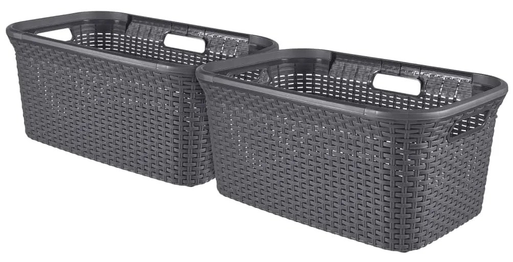 443857 Curver Conjunto de cestos para roupa suja Style 2x45L antracite