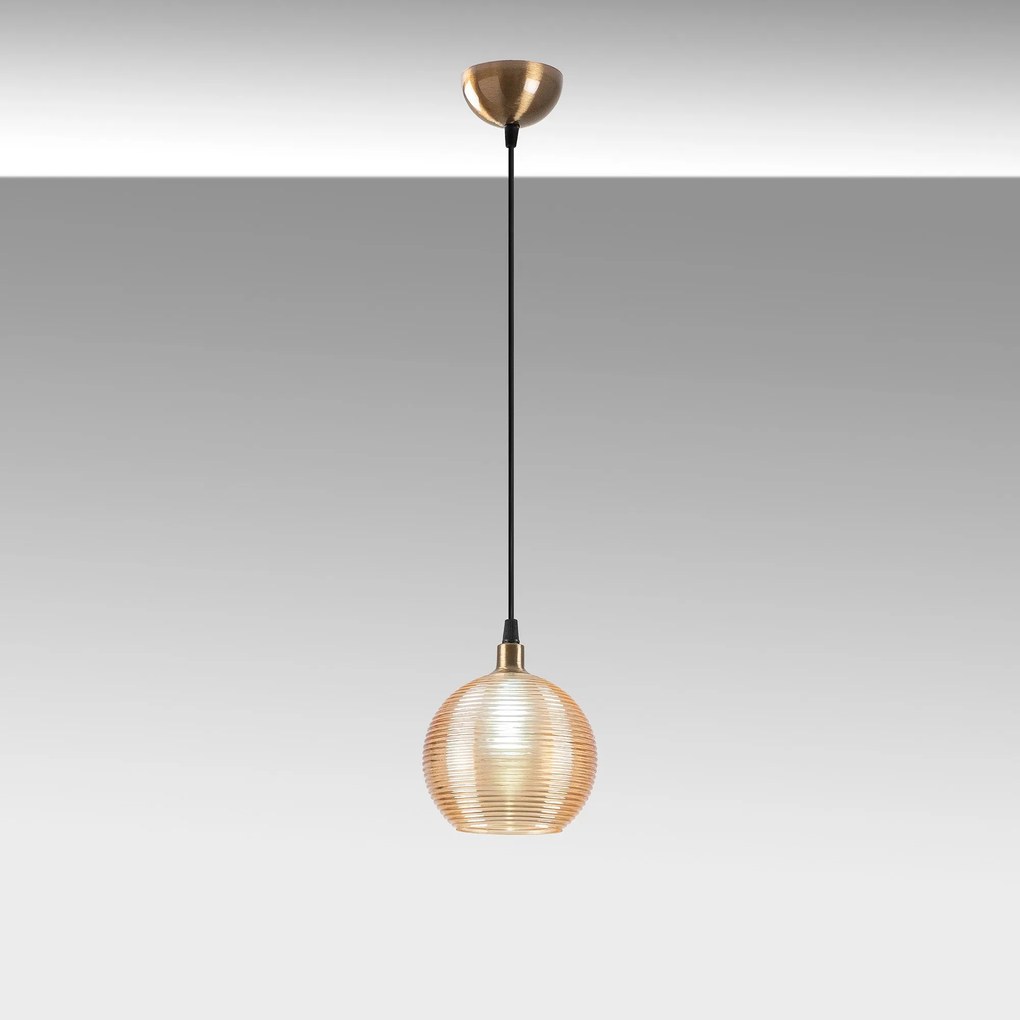 Candeeiro Suspenso Muzo – Amarelo – 15 x 15 cm
