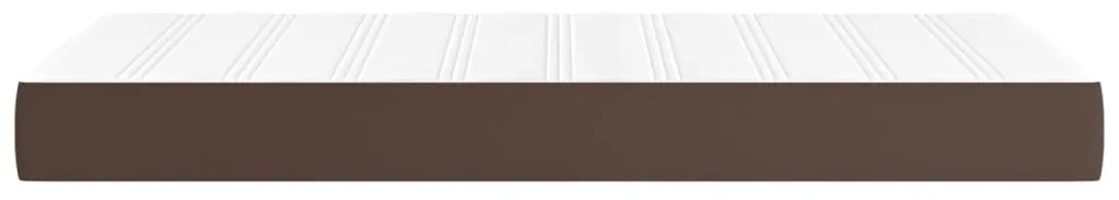 Colchão molas ensacadas 100x200x20 cm couro artificial castanho