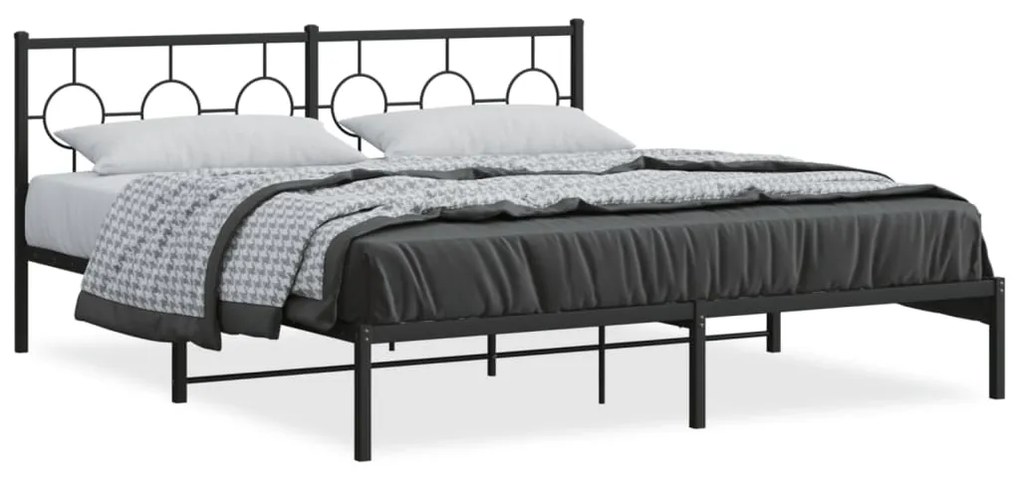vidaXL Estrutura de cama com cabeceira 183x213 cm metal preto