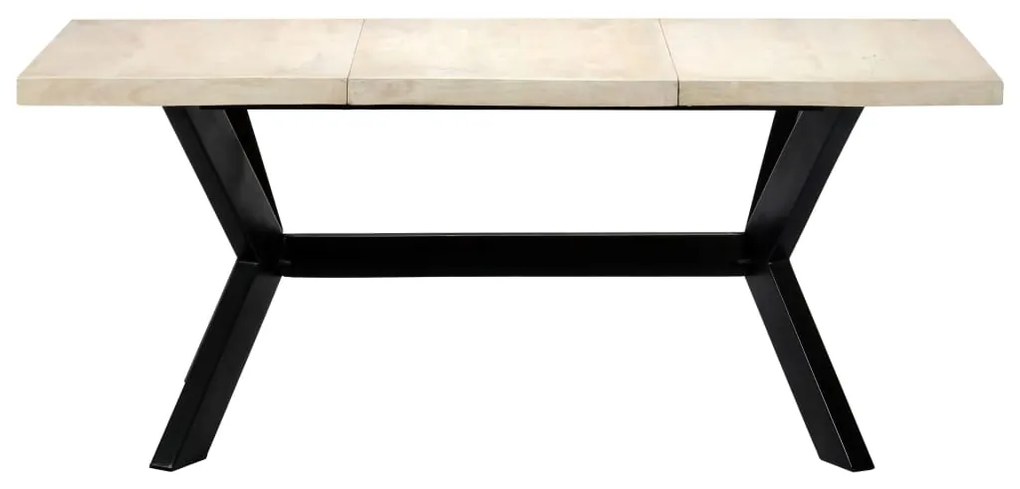 Mesa de jantar 180x90x75 cm madeira de mangueira maciça branco