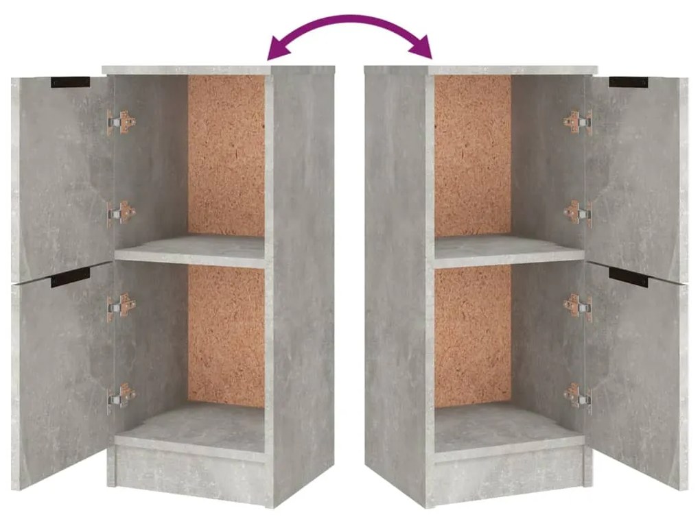 Aparadores 3 pcs derivados de madeira cinzento cimento