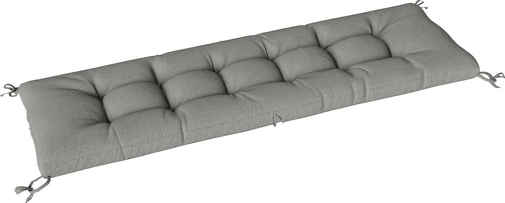Outsunny Almofada para Banco Exterior com Alças de Fixação Proteção UV50+ Recuperação Lenta Interior Exterior 198x65x13 cm Cinza | Aosom Portugal