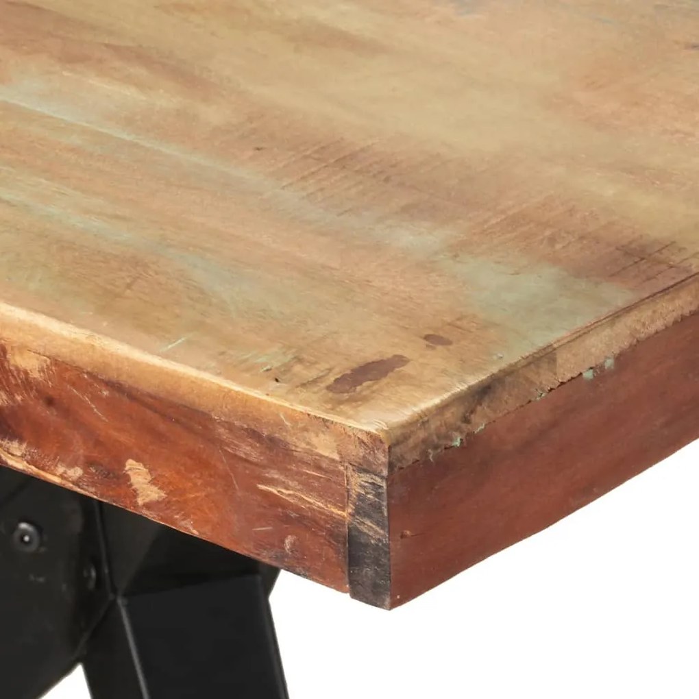 Mesa de jantar 180x90x76 cm madeira recuperada maciça