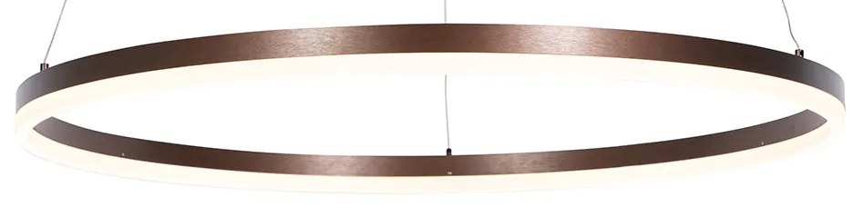 Candeeiro de suspensão em bronze escuro 80 cm com LED regulável em 3 níveis - Anello