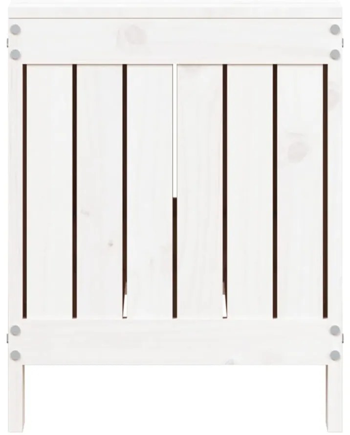 Caixa de arrumação jardim 108x42,5x54 cm pinho maciço branco