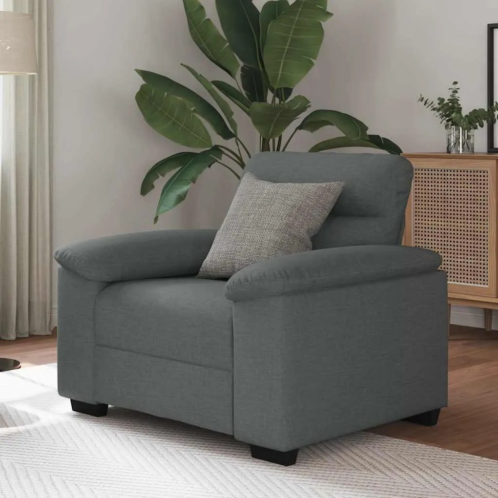 Poltrona 60 cm tecido cinzento-escuro