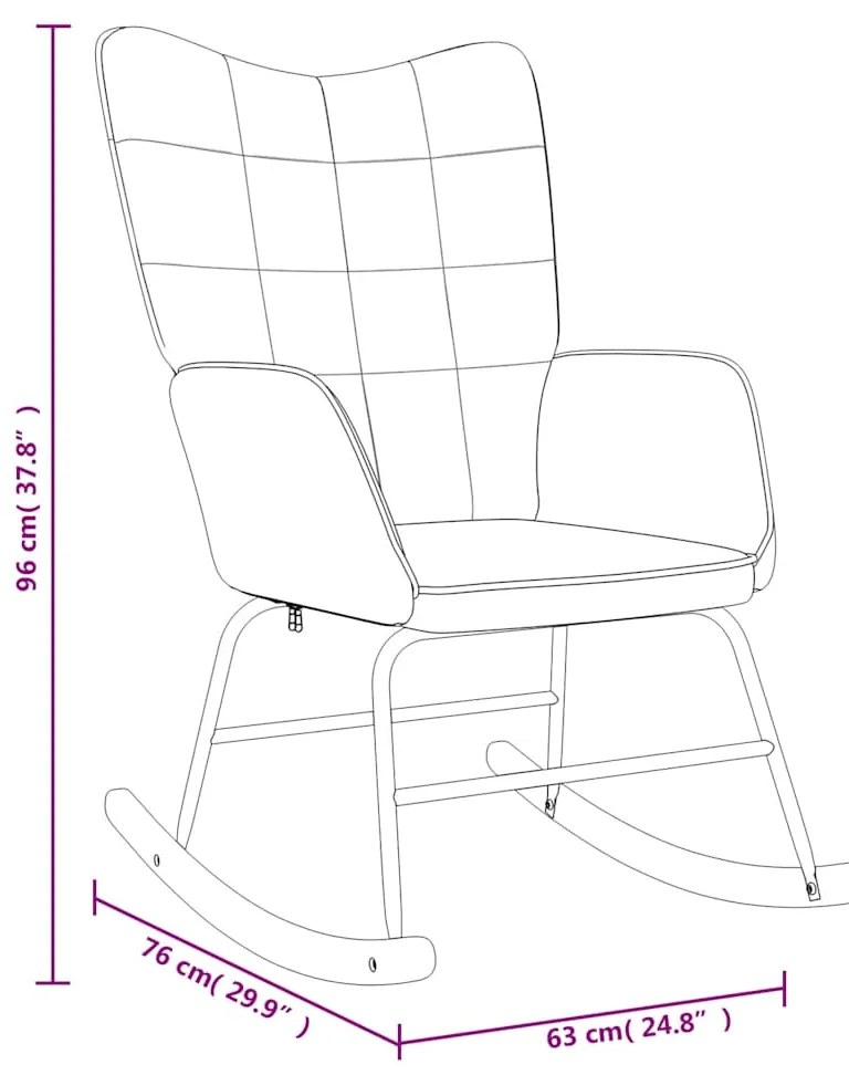 Cadeira de baloiço tecido cinzento-escuro