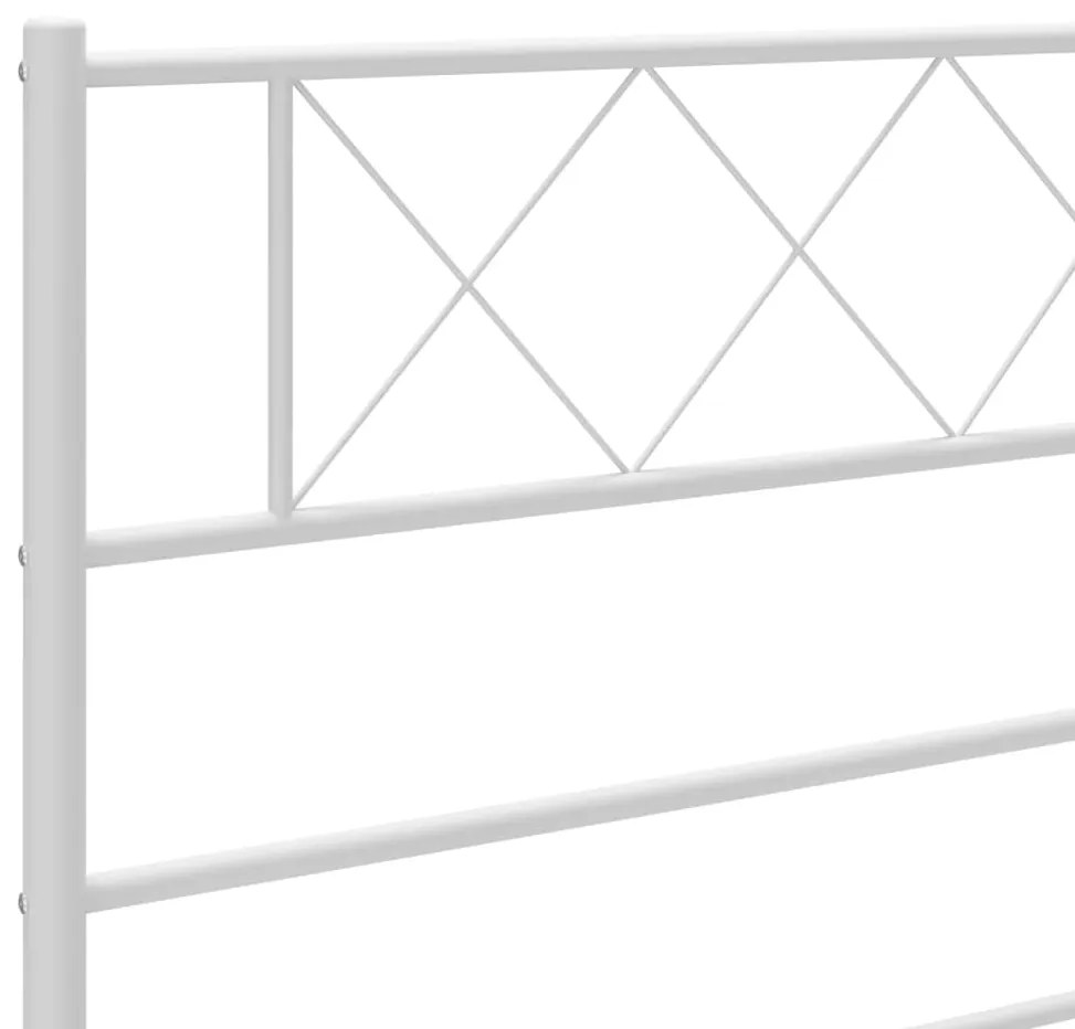 Estrutura de cama com cabeceira e pés 90x190 cm metal branco