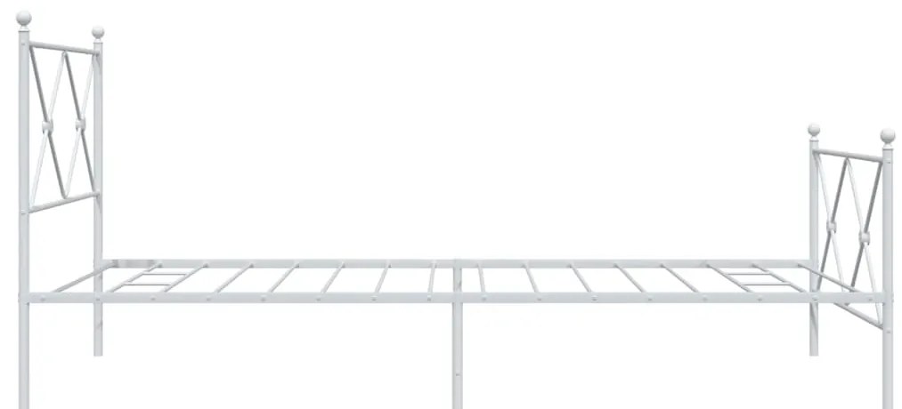 Estrutura de cama com cabeceira e pés 100x200 cm metal branco