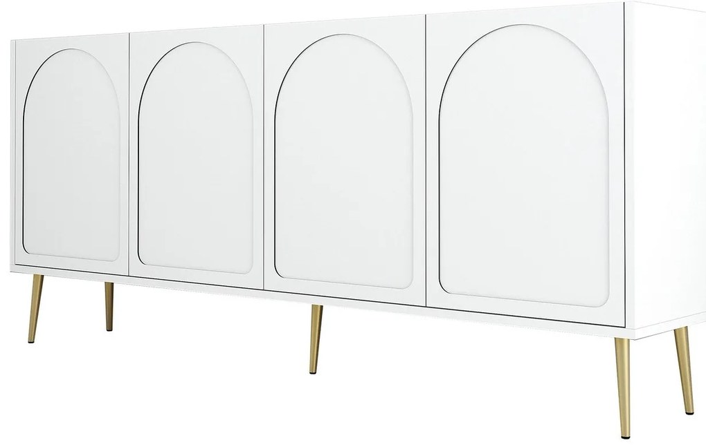Console Lyon – Branco/Dourado – 180 cm x 80 cm x 35 cm