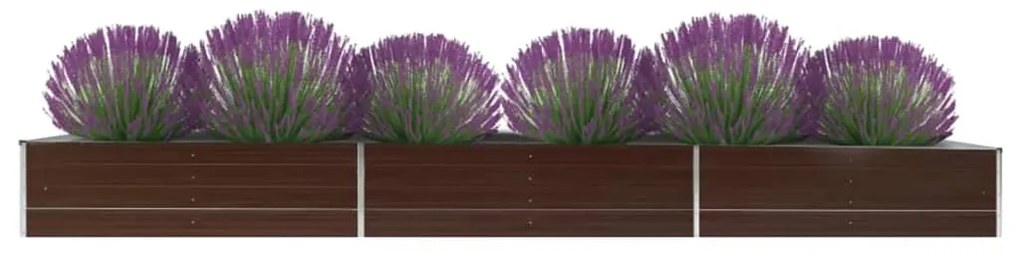 vidaXL Canteiro elevado de jardim aço galvanizado 480x80x45cm castanho