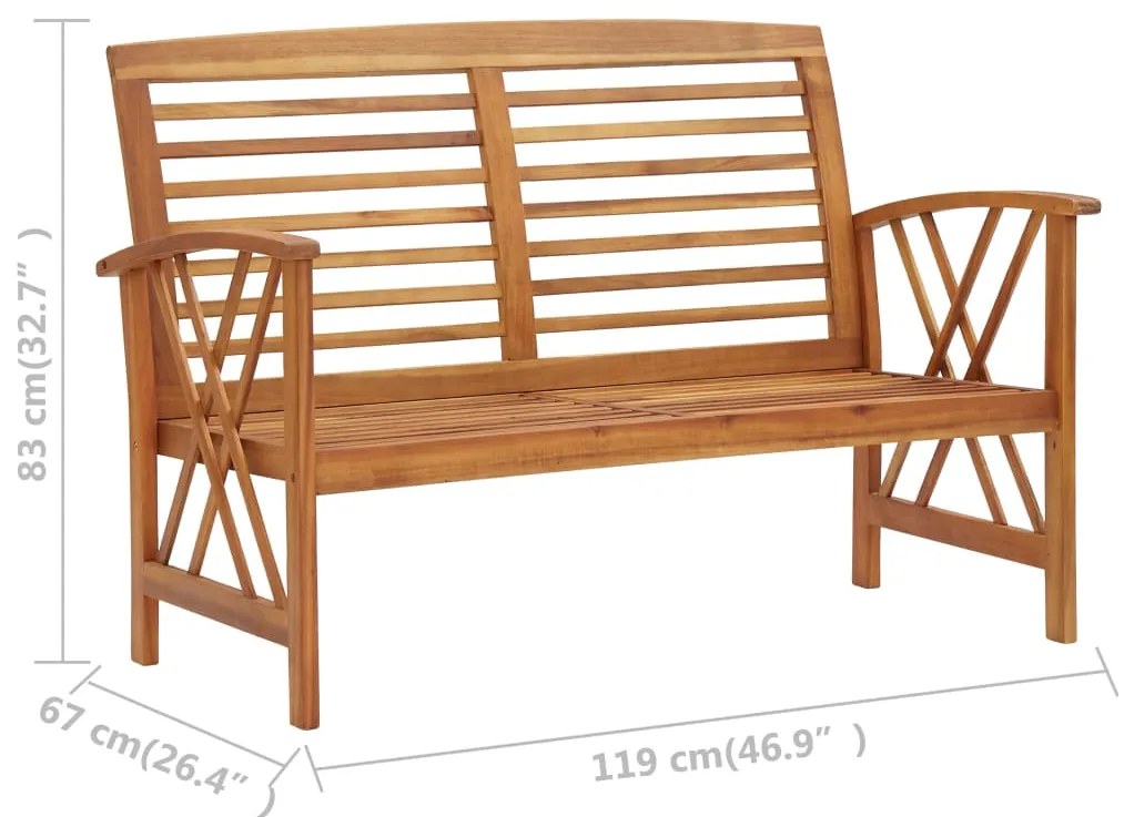 2 pcs conjunto lounge de jardim madeira de acácia maciça