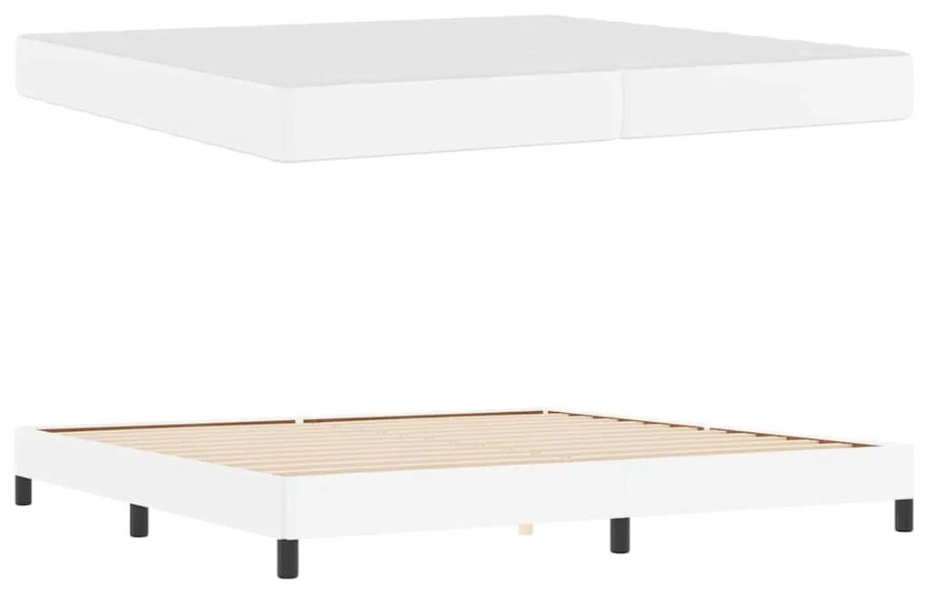 Cama Outros Branco Puro 200 x 200 cm Couro sintético