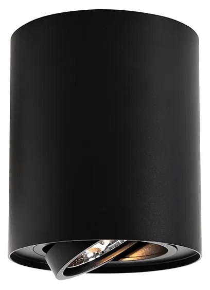 Foco de teto moderno preto rotativo e inclinável AR70 - Rondoo Up