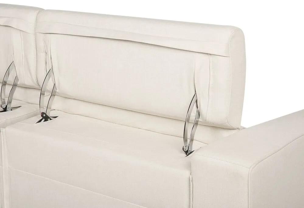 Sofá de 2 lugares elétricamente reclinável com entrada USB tecido creme claro ULVEN Beliani