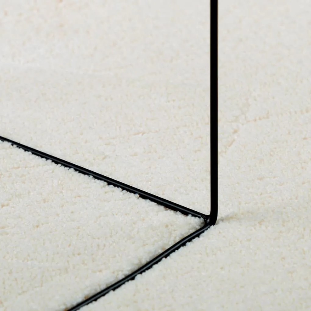 Tapete de pelo curto OVIEDO Ø 80 cm creme