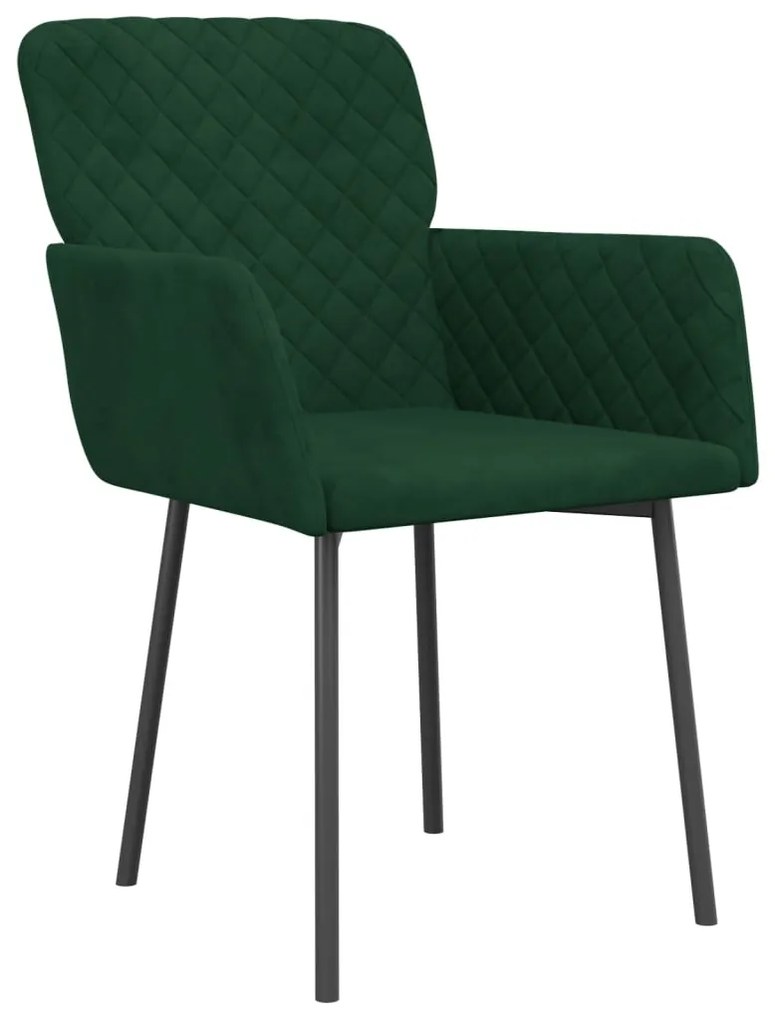 Cadeiras de jantar 2 pcs veludo verde-escuro