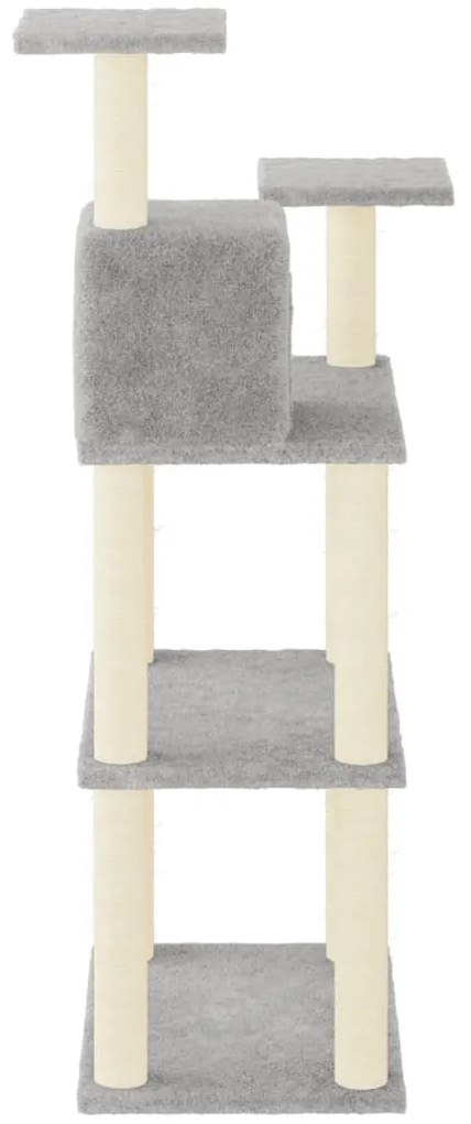 Árvore p/ gatos postes arranhadores sisal 118,5 cm cinza-claro