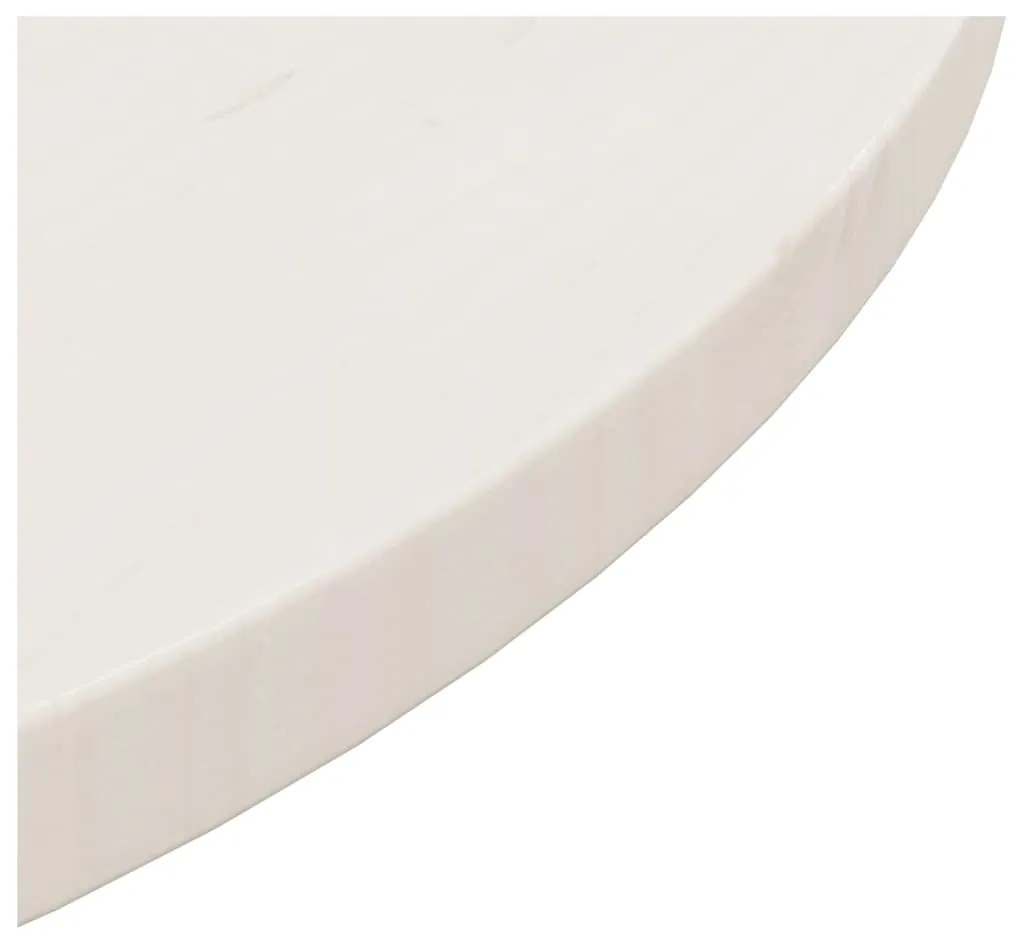 Tampo de mesa pinho maciço Ø60x2,5 cm branco