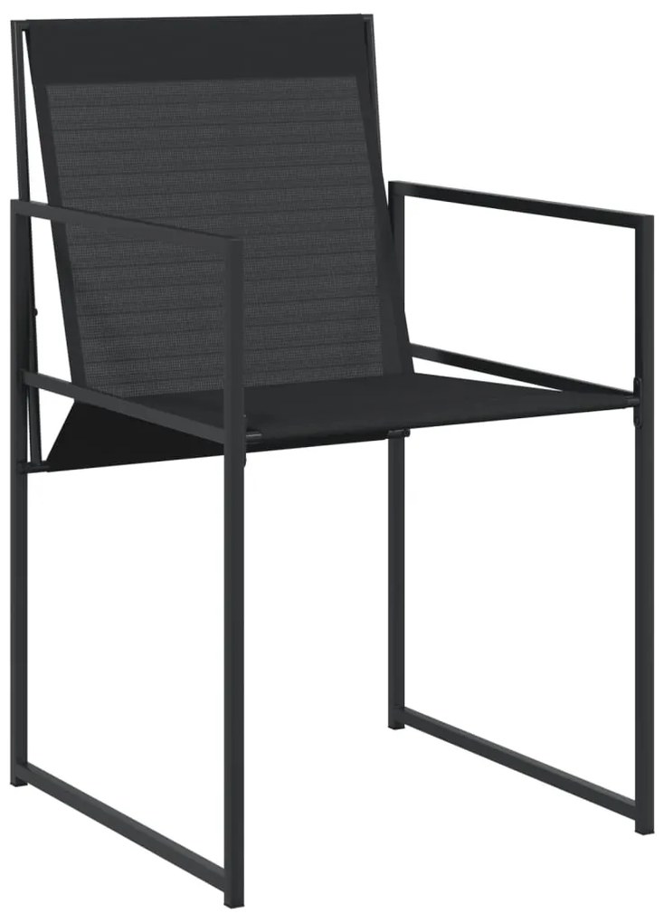 11 pcs conjunto de jantar para jardim textilene preto