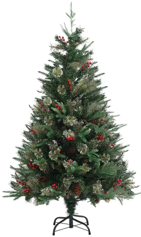 Árvore de Natal com pinhas 120 cm PVC e PE verde