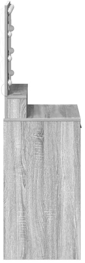 Mesa de Maquilhagem vidaXL com Luzes LED Cinzento Sonoma 50x41x135 cm