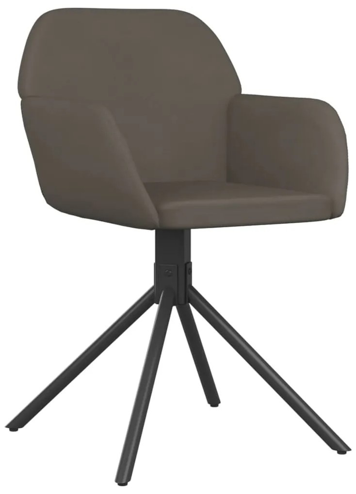 Cadeiras de jantar giratórias 2 pcs veludo cinzento-escuro