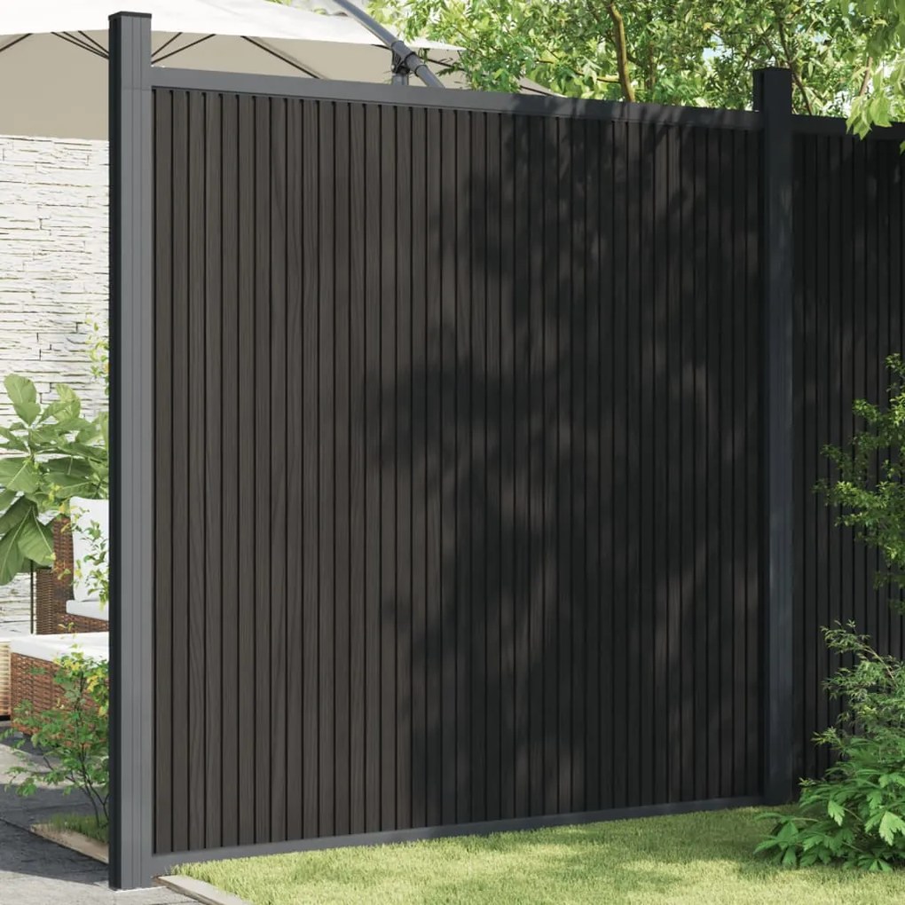 vidaXL Painel de vedação WPC 173x186 cm cinza