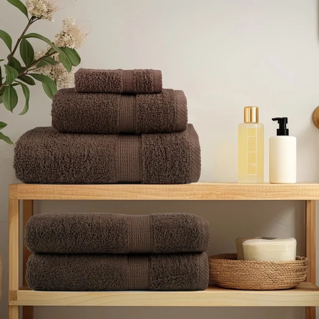 Toalhas de mãos premium SOLUND 4pcs 50x100 cm 600 gsm castanho