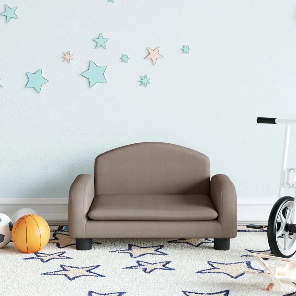 vidaXL Sofá infantil 50x40x30 cm tecido cinzento-acastanhado