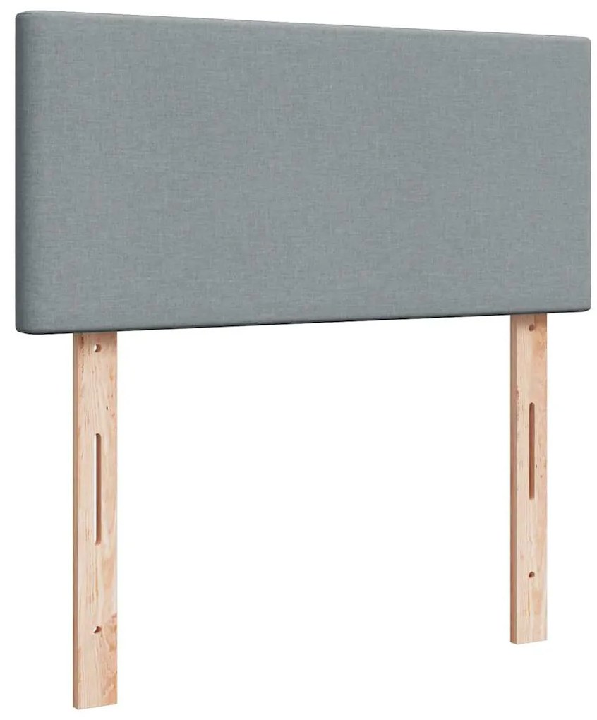 Cama com molas/colchão 80x200 cm tecido cinza-claro
