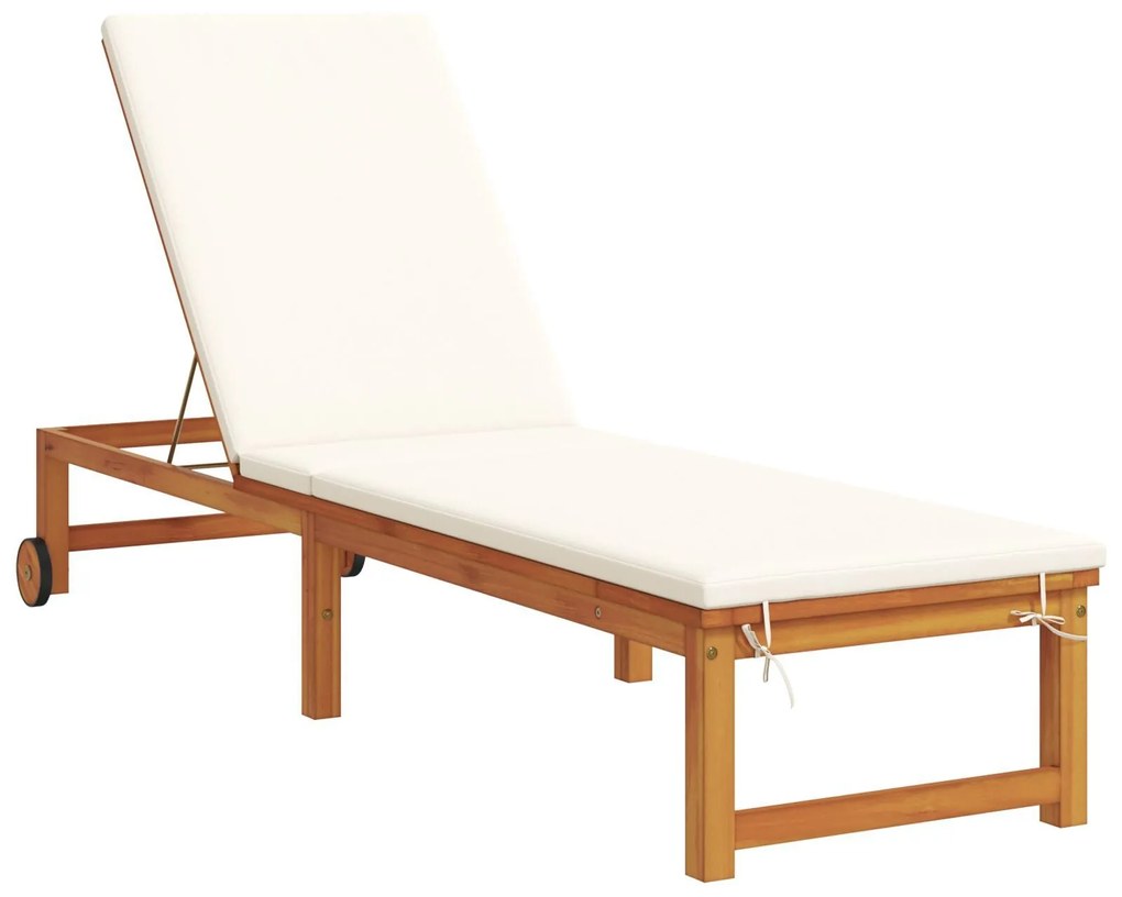 Espreguiçadeiras vidaXL 2 pcs com mesa e almofadas de madeira maciça d